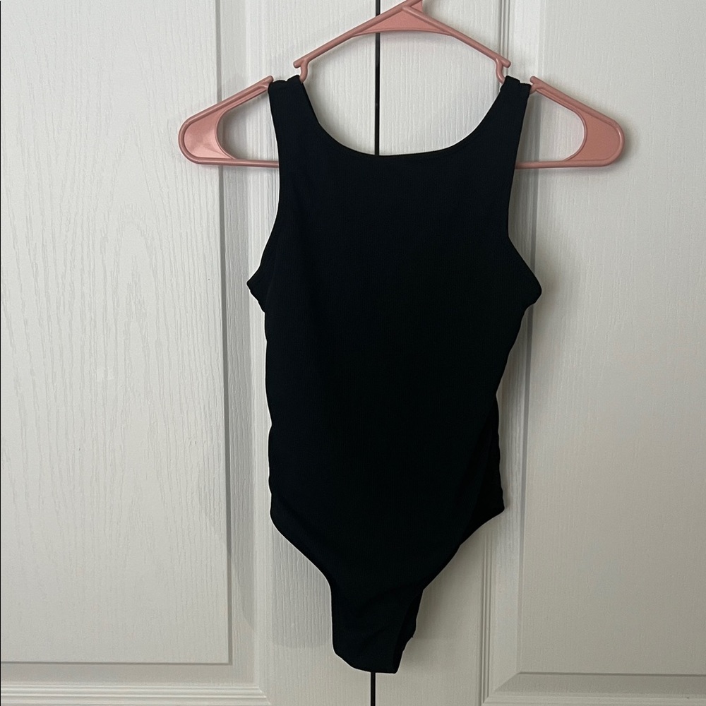 Sleek Black Kids Swim One Piece